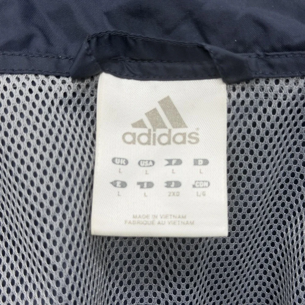 Vintage Adidas Jacket Mens L Blue Colorblock Windbreaker Full Zip Lined